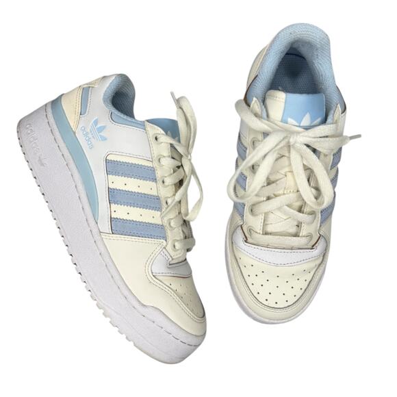 adidas Shoes - ADIDAS Forum Bold Stripe Trainer Chunky Sneaker Blue Ecru White 6.5
